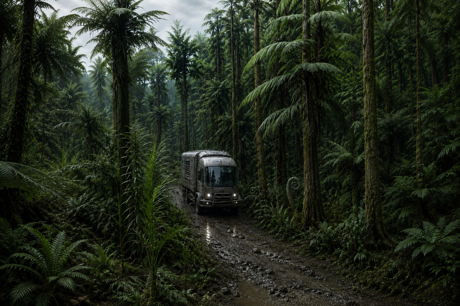 Driving through the Devonian forest