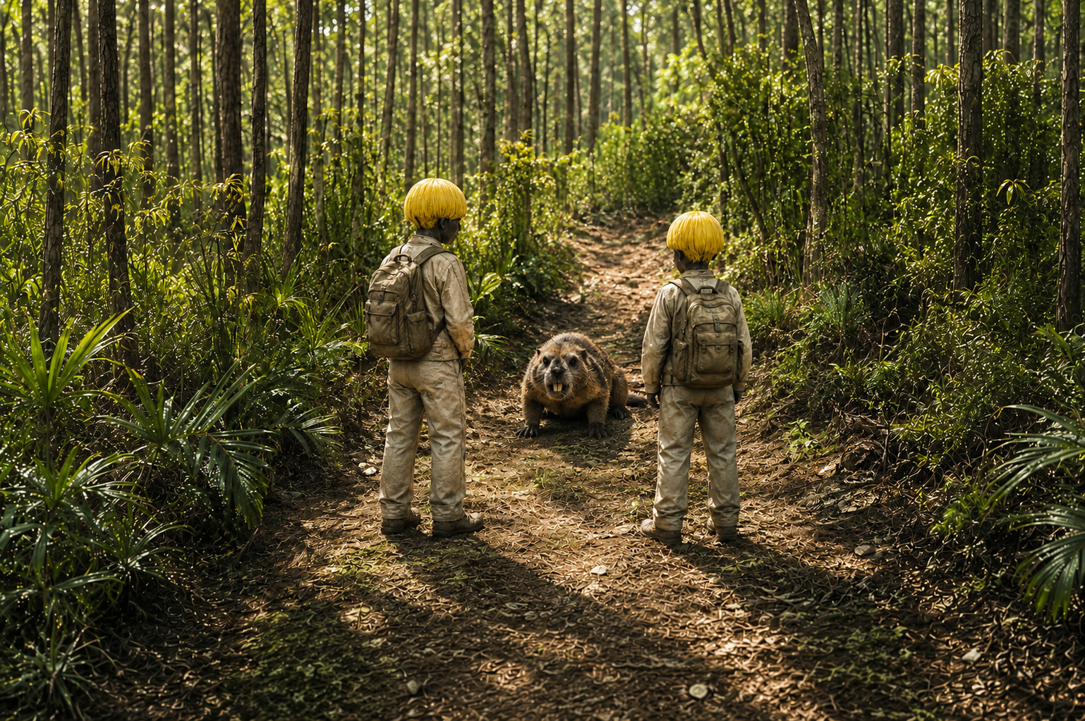Gatherers encounter a mammal
