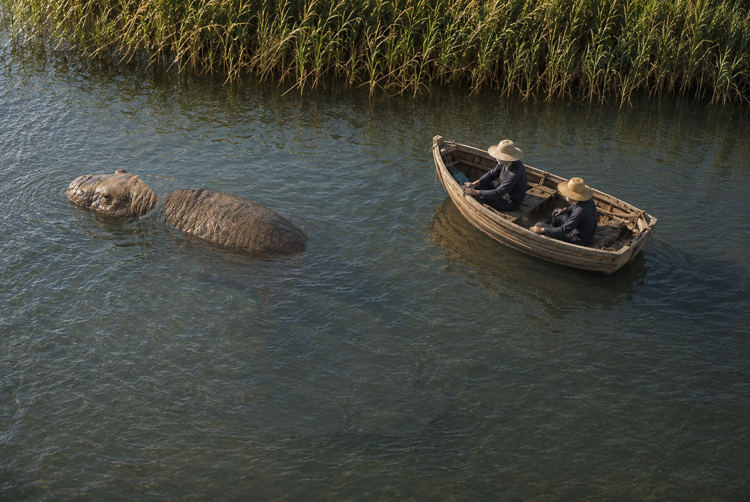 Desmostylians and a gatherer boat