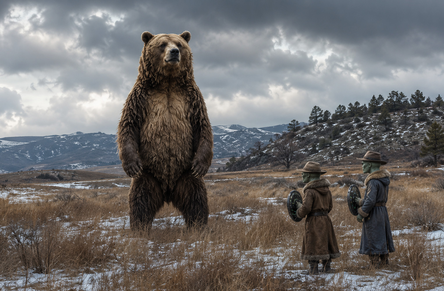 Gatherers and a short-faced bear