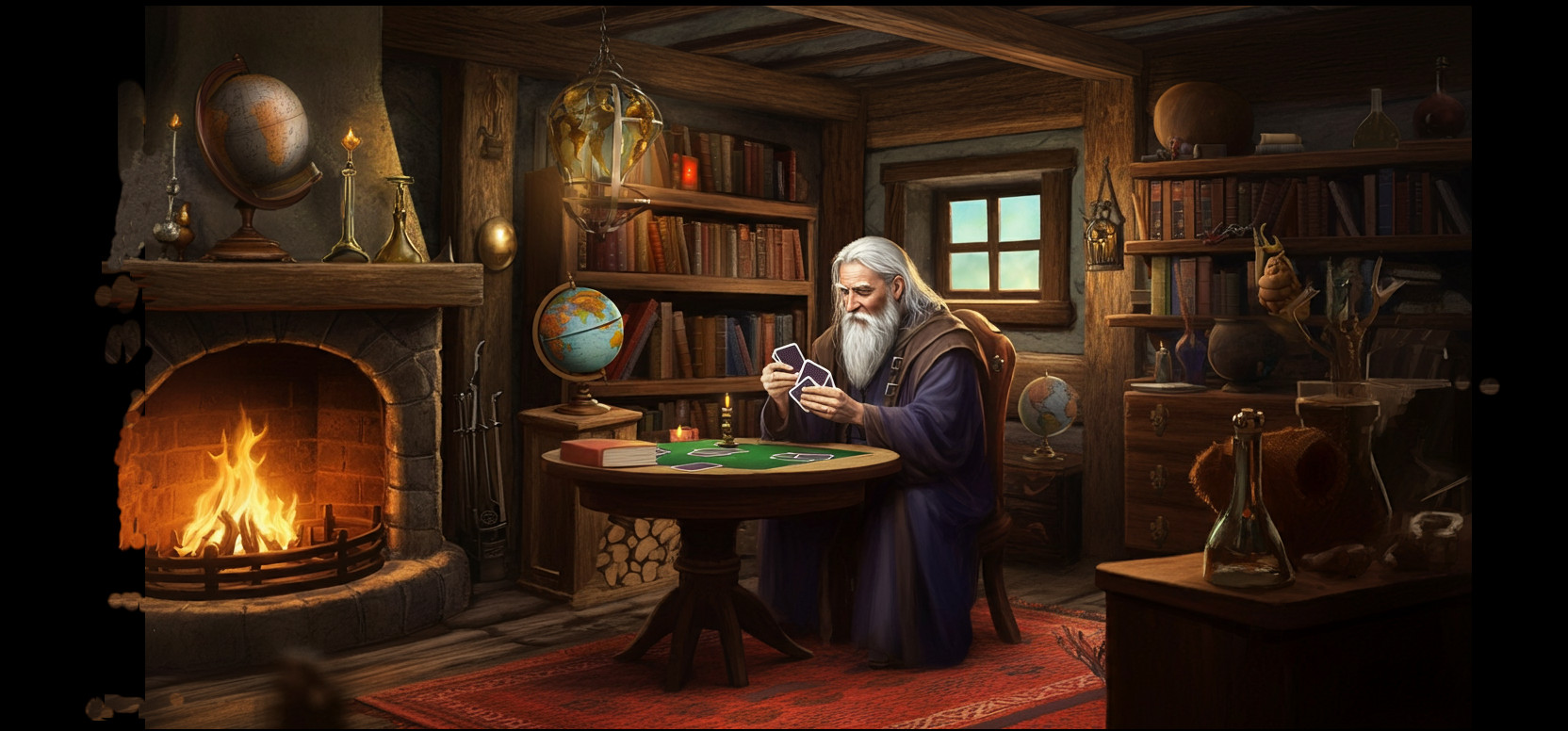 a wizard in his room